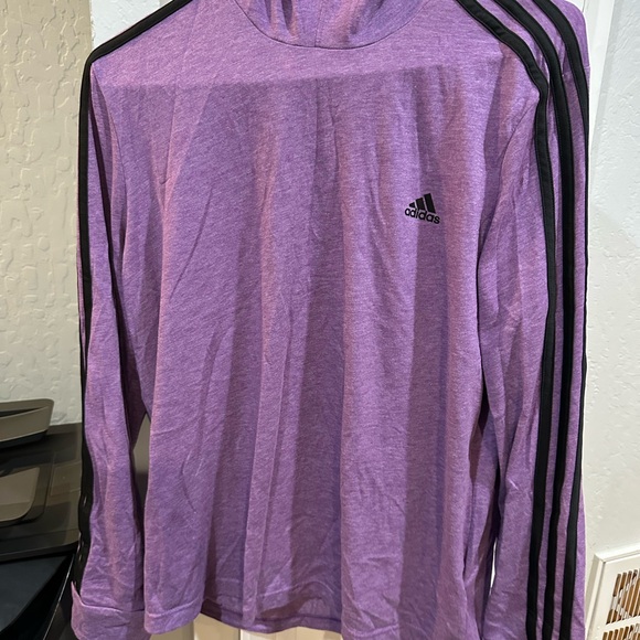 Adidas Women's Purple Sweatshirt with Black Stripes - Picture 1 of 2